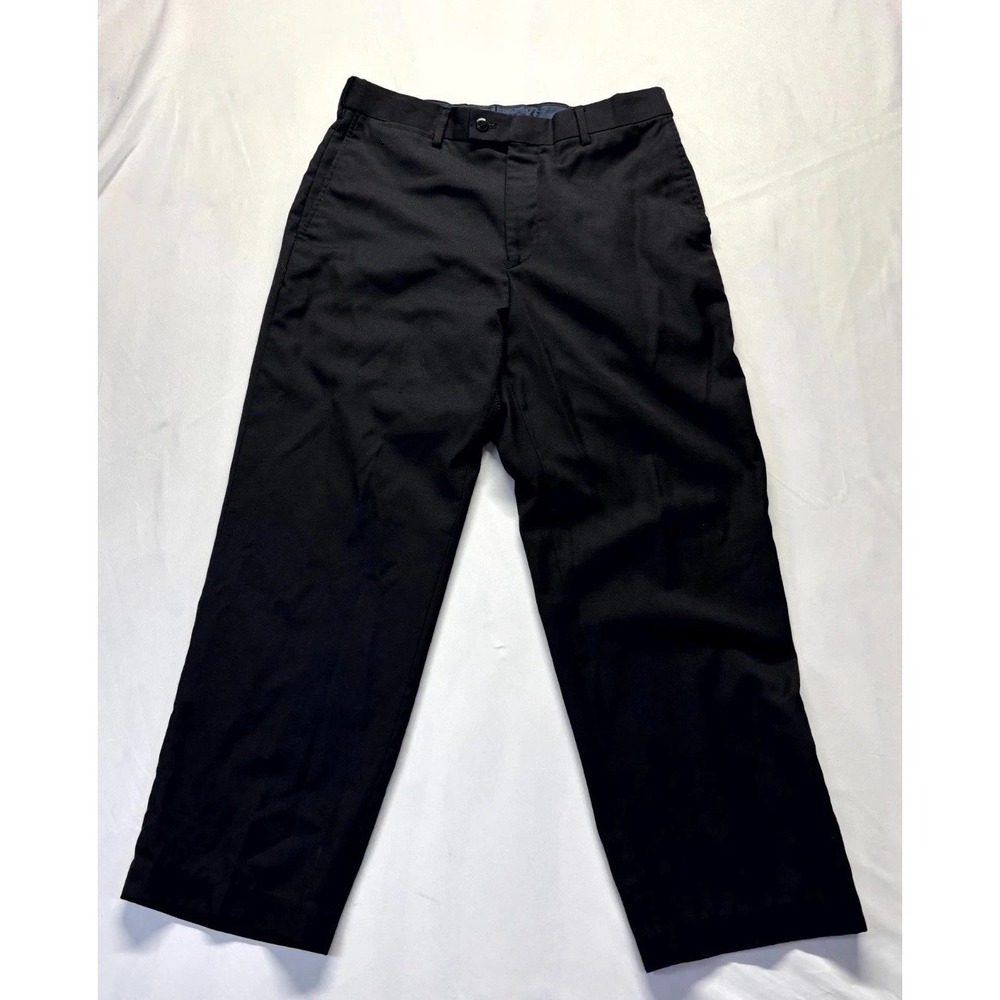 Louis Raphael Pants 32x26 Black Flat Front Straight Leg Business Formal Office